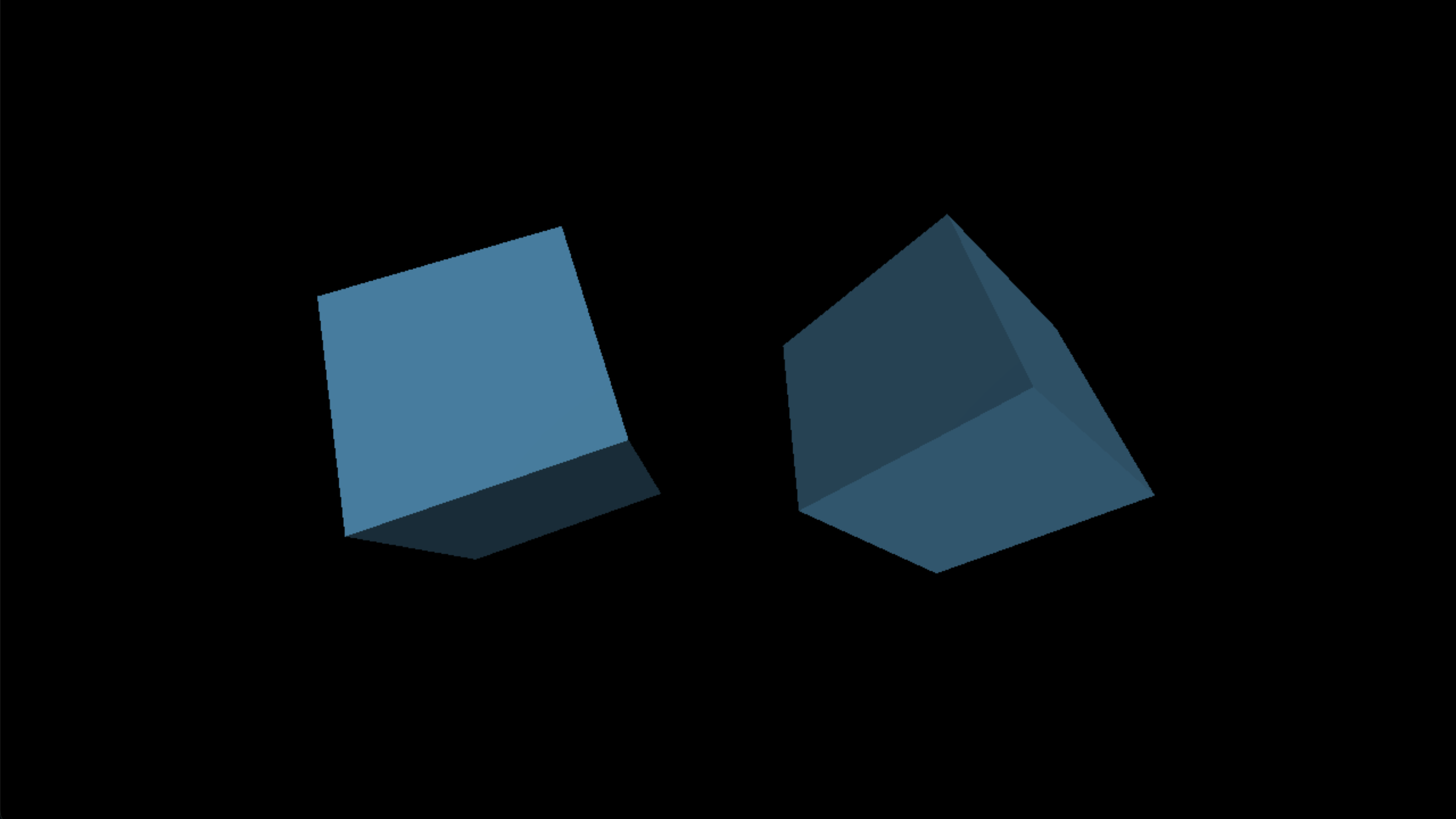 Two blue cubes